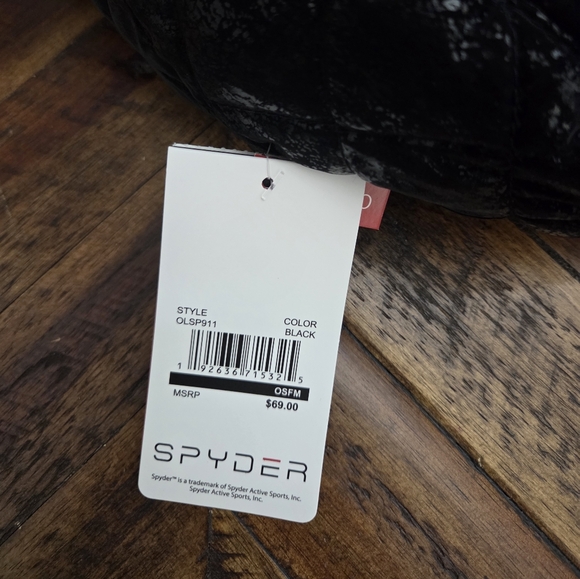 Spyder Women's Quilted Black and White Faux Fur Trapper Style Winter Hat - Picture 6 of 11